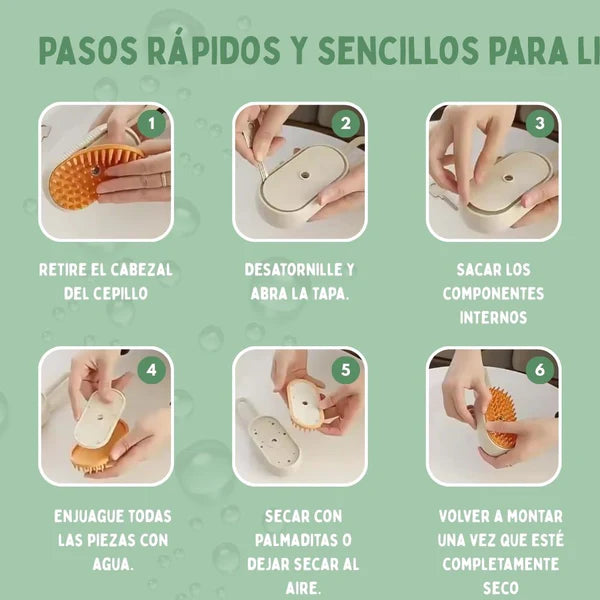 VAPOPELO® - Cepillo de Vapor Multifuncional 4 en 1 para gatos