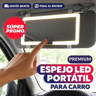 Glam Visor® - Espejo LED de Maquillaje para Carro – Recargable & de Lujo